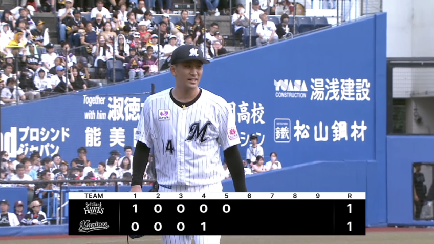 5回表・M小島和哉 ランナーを許しながらも5回1失点の好投!!