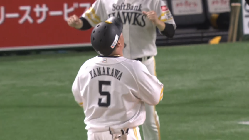 10回裏・H山川穂高 レフトへのサヨナラタイムリーヒット!!