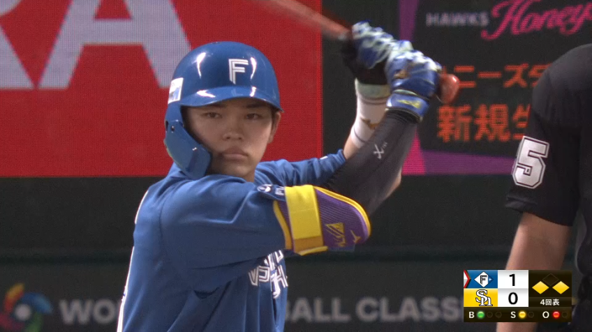 4回表・F田宮裕涼 絶対に負けられない試合で貴重な追加点となる犠牲フライを放つ!!