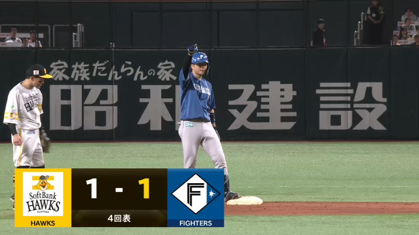 4回表・F郡司裕也 タイムリー2ベースを放ち同点に追いつく!!