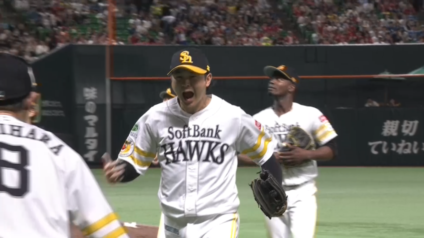 6回表・H川瀬晃 華麗なグラブ捌きと正確なスローイング!!