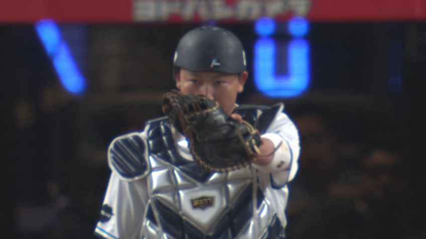 7回表・L古賀悠斗 ドンピシャな送球で盗塁阻止!!