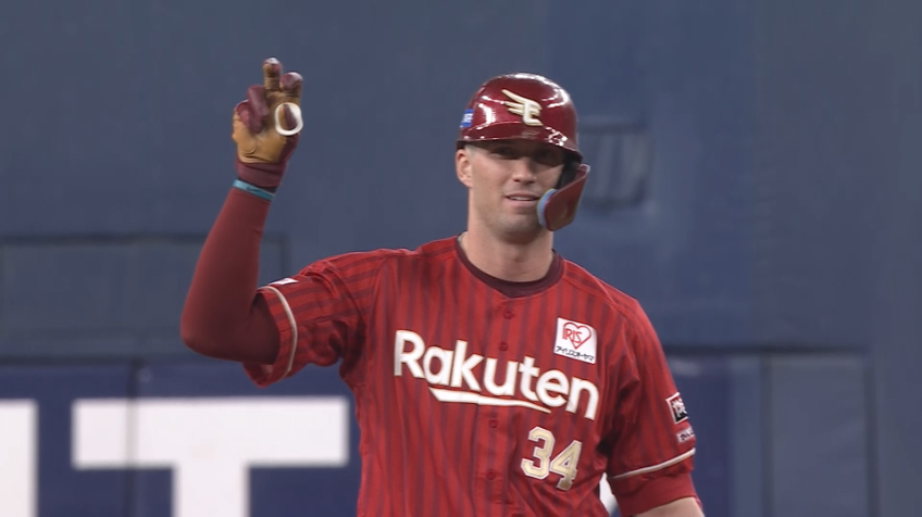 1回表・Eマッカスカー 初回先制!! レフトへの2点タイムリー2ベースを放つ!!