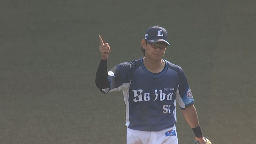 5回裏・L西川愛也 ライナー性の打球をダイビングキャッチ!!