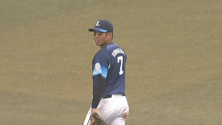 8回裏・L桑原将志 ガッツ溢れるファインプレーで投手を救う!!