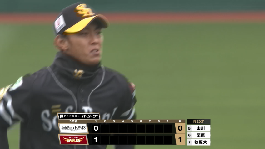 1回裏・H今宮健太 華麗な守備で併殺を完成させる!!