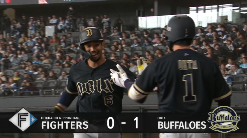 1回表・B宗佑磨 ライトへの今シーズン第1号先制ホームラン!!