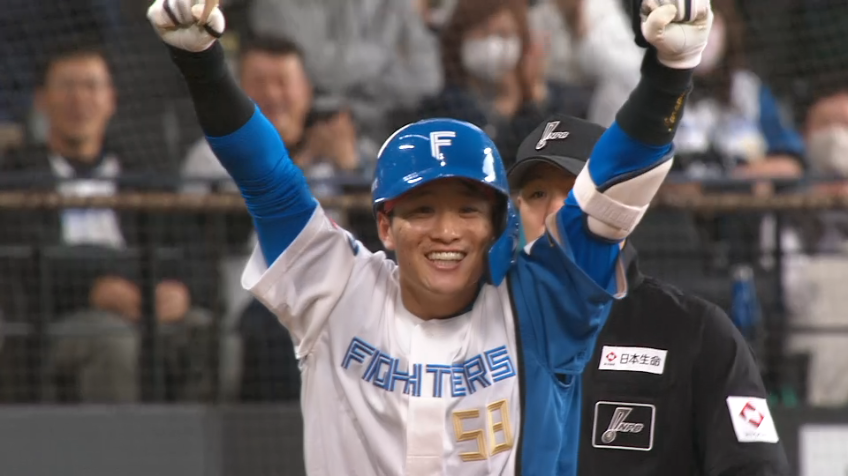 6回裏・F奈良間大己 レフトへの同点タイムリーヒット!!