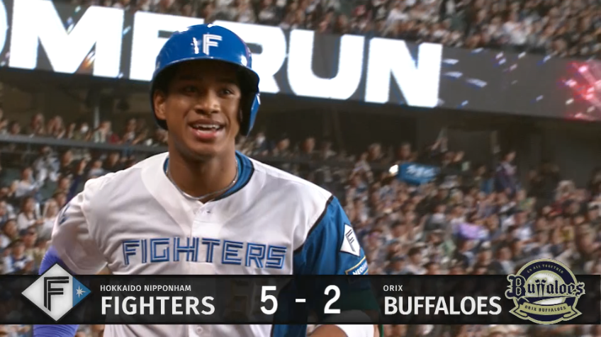 7回裏・F万波中正 チーム9試合連続のHRで勝ち越し!!