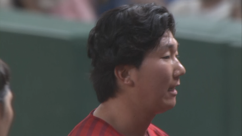 10回裏・E田中千晴 ピンチを背負いながらも最後は三振に抑え吠える!!