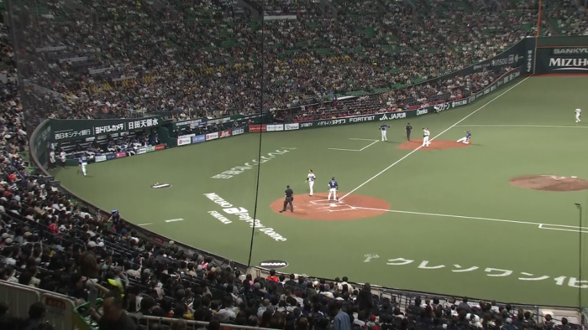 8回表・L林安可 相手の隙をついて一気に三塁まで進塁!!