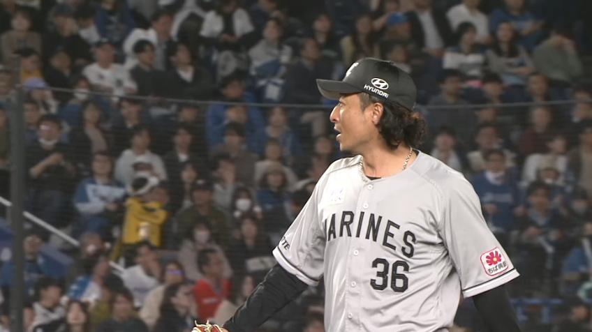 8回表・M坂本光士郎 この回2つの三振を奪い三者凡退に抑える!!