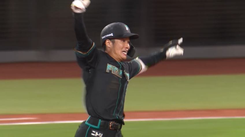 10回裏・F奈良間大己 レフトへサヨナラタイムリーヒットを放ち試合終了!!