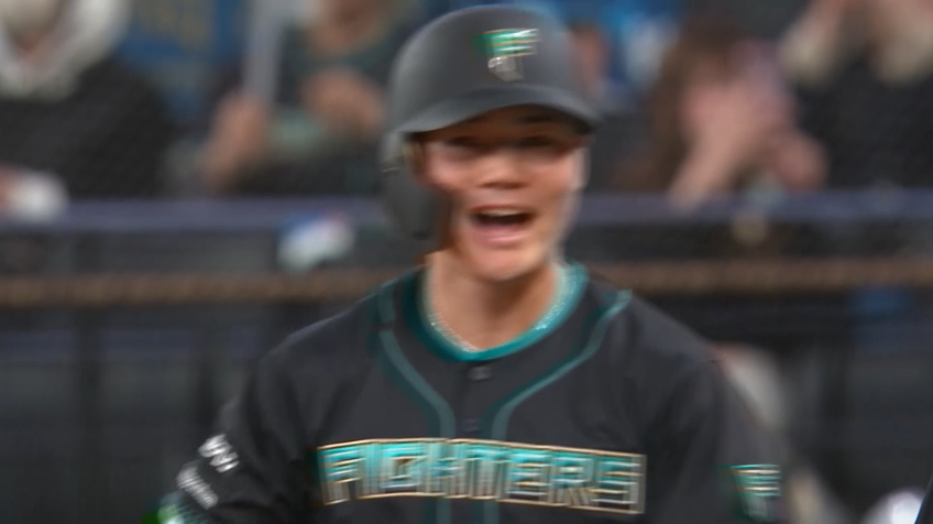 4回裏・F清宮幸太郎 センターへ抜けるタイムリーで同点に追いつく!!