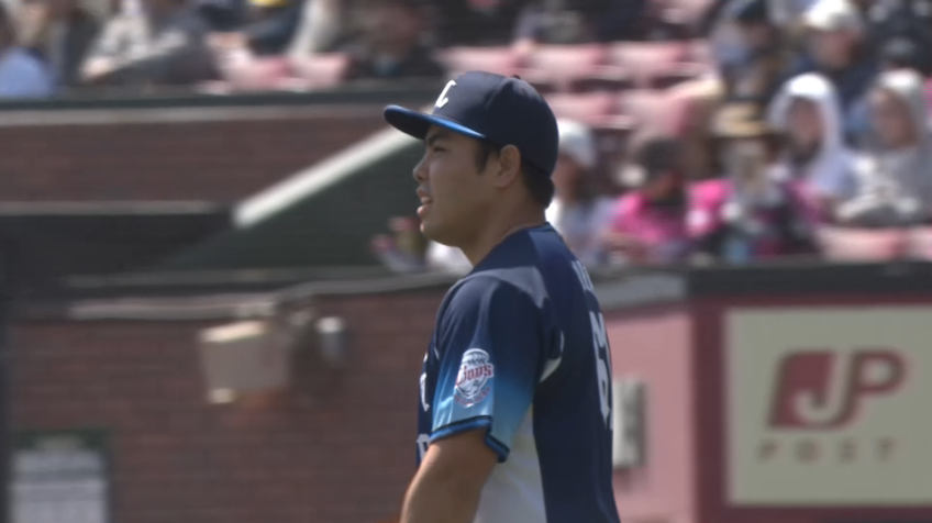 2回裏・L平良海馬 ピッチャー返しをナイスキャッチ!!