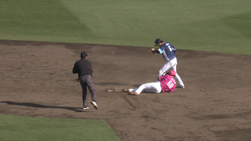 9回裏・L小島大河 この回2度目の盗塁阻止で投手を救う!!