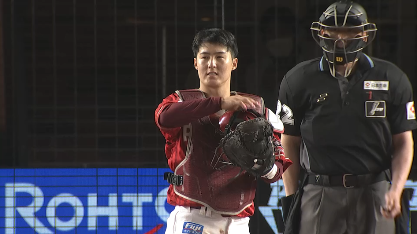 4回裏・E太田光 的確な送球で盗塁阻止し三振ゲッツー!!