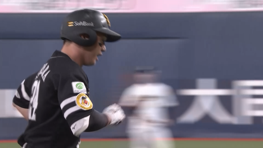 9回表・H栗原陵矢 レフトスタンドへの3ランホームラン!!