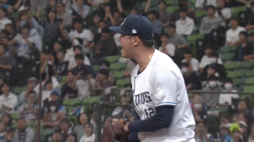 8回表・L渡邉勇太朗 吠えた!! ピンチを招くも最後は三振に抑える!!