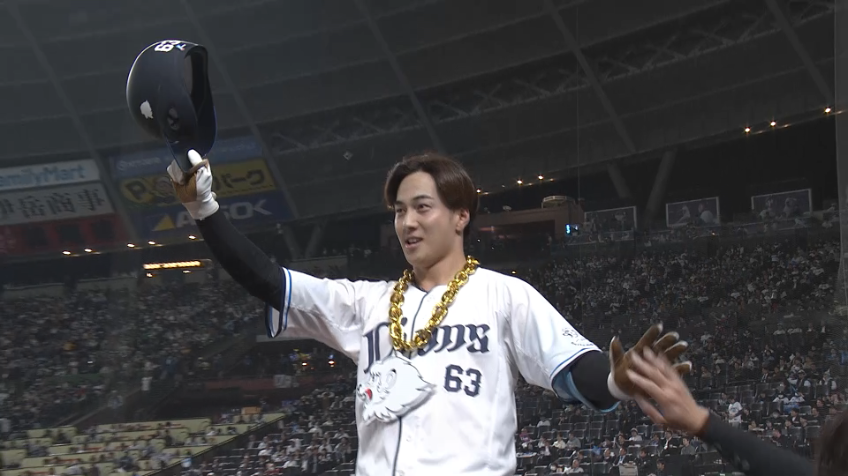 6回裏・L長谷川信哉 レフトスタンドへの第2号ソロホームラン!!