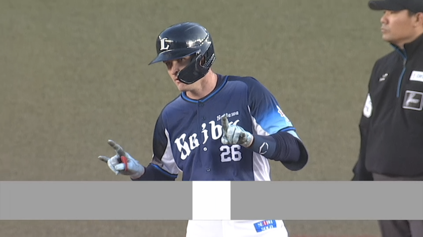 1回表・Lネビン 昇格後初打席で先制タイムリー2ベース!!