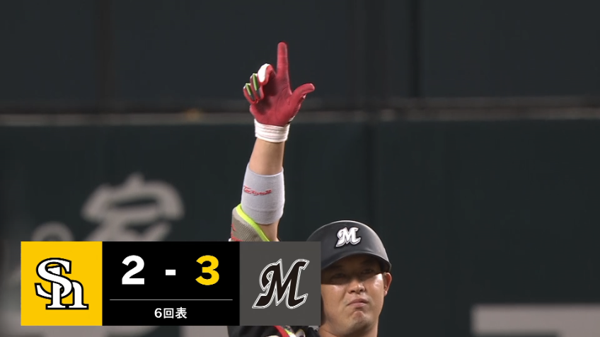 6回表・M佐藤都志也 強く引っ張り逆転のタイムリー2ベースヒット!!