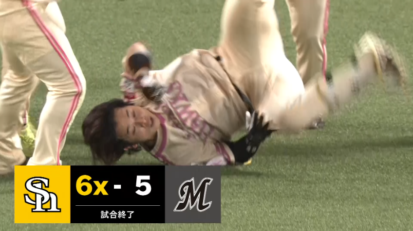 9回裏・H谷川原健太 迷いなく振りぬきマジで決めたサヨナラタイムリーヒット!!