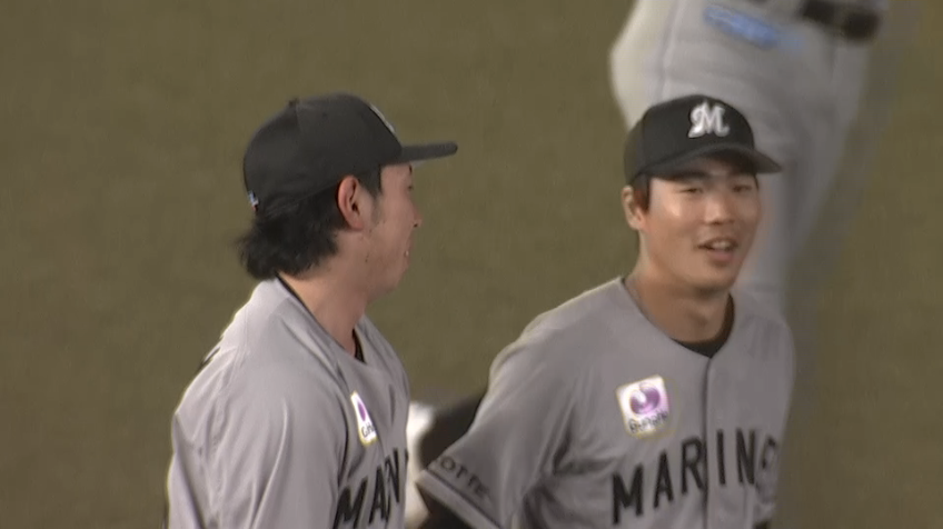 6回表・M寺地隆成 マリンの風に対応してギリギリキャッチ!!