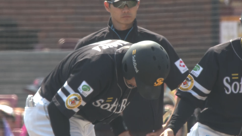 3回表・H柳田悠岐 ライトへのタイムリーヒット!!