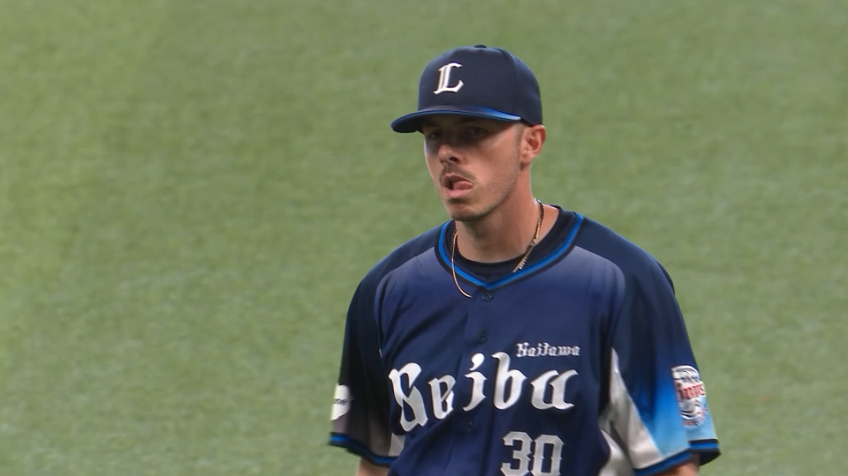 4回裏・Lワイナンス この回を3者連続三振に抑える!!