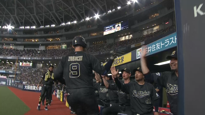6回裏・B野口智哉 途中出場からライトへの3ランホームラン!!