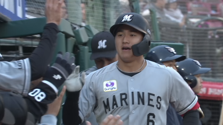 1回表・M西川史礁 レフトへ先制のソロホームラン!!
