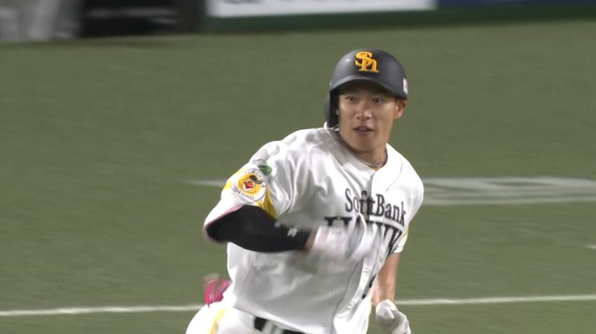 3回裏・H柳田悠岐 センターへ勝ち越しとなる2ランホームランを放つ!!