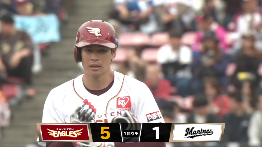 1回裏・E中島大輔  初球の直球を捉えた!! 三塁線へのタイムリー2ベース!!