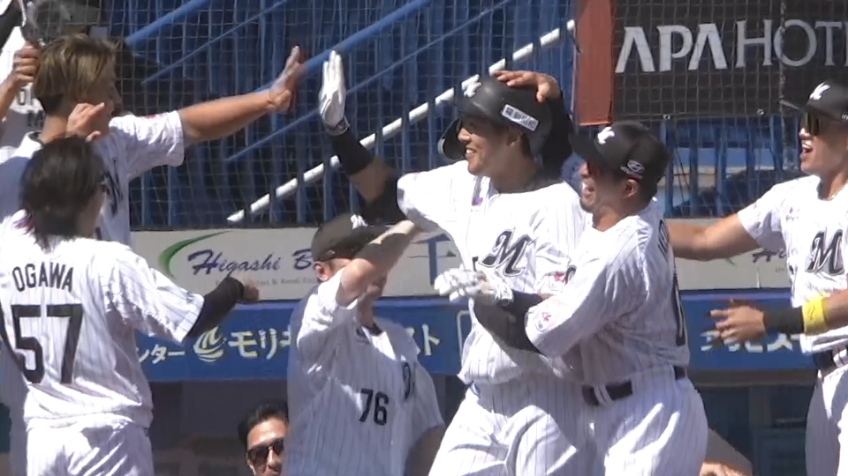 2回裏・M安田尚憲 センターバックスクリーンへ待望のホームラン!!