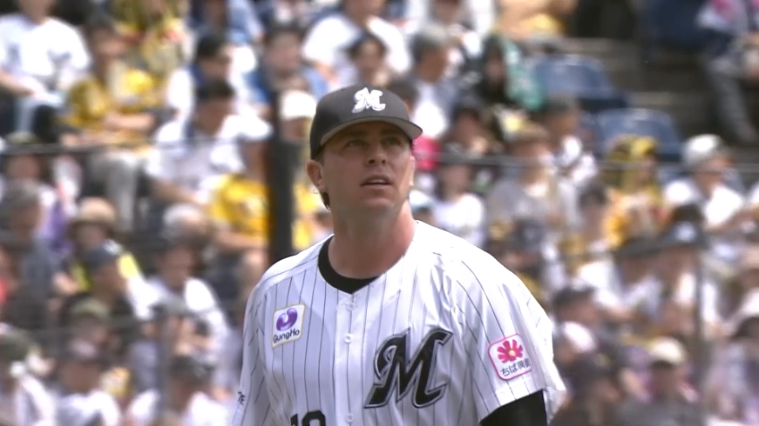 1回表・Mロング 初回から強力打線を3者連続三振!! 安定した投球を見せる!!