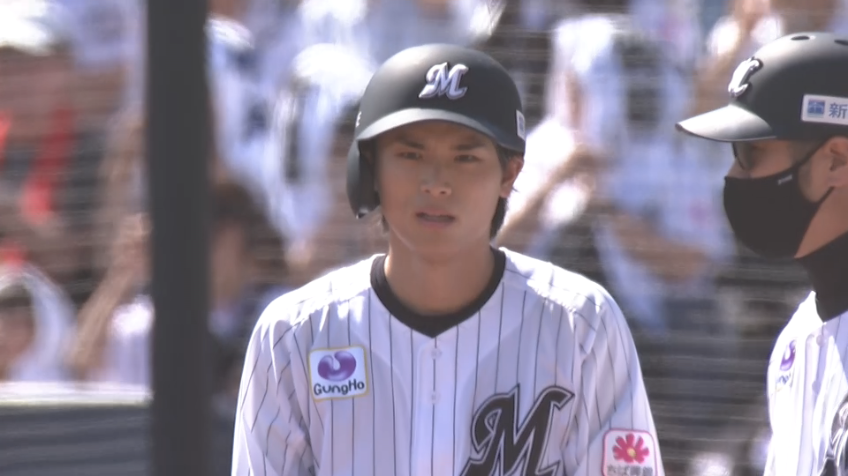 5回裏・M和田康士朗 今季初スタメンで同点打!! 一二塁間を破るタイムリー!!