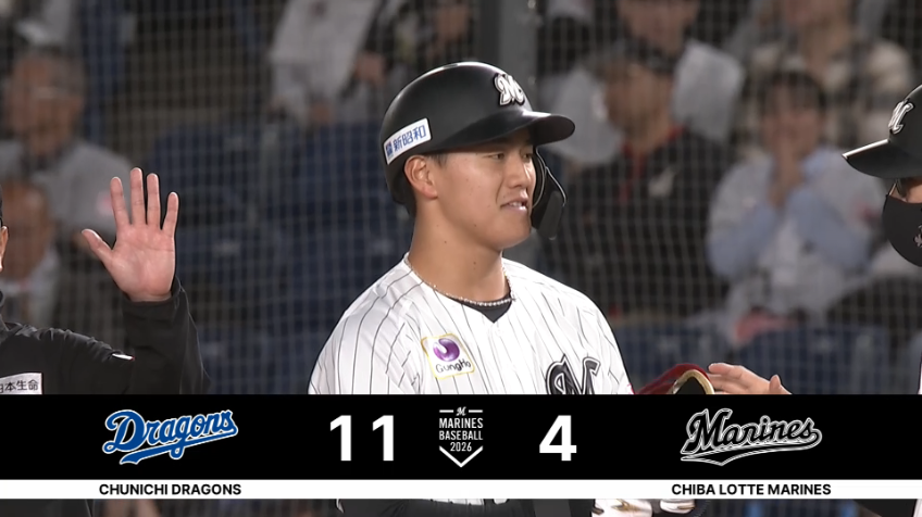 9回裏・M西川史礁 逆方向へのタイムリーで10試合連続出塁!!