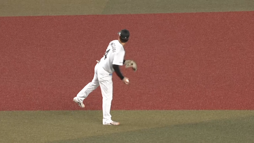 9回表・M友杉篤輝 三遊間のゴロを軽やかにさばく!!