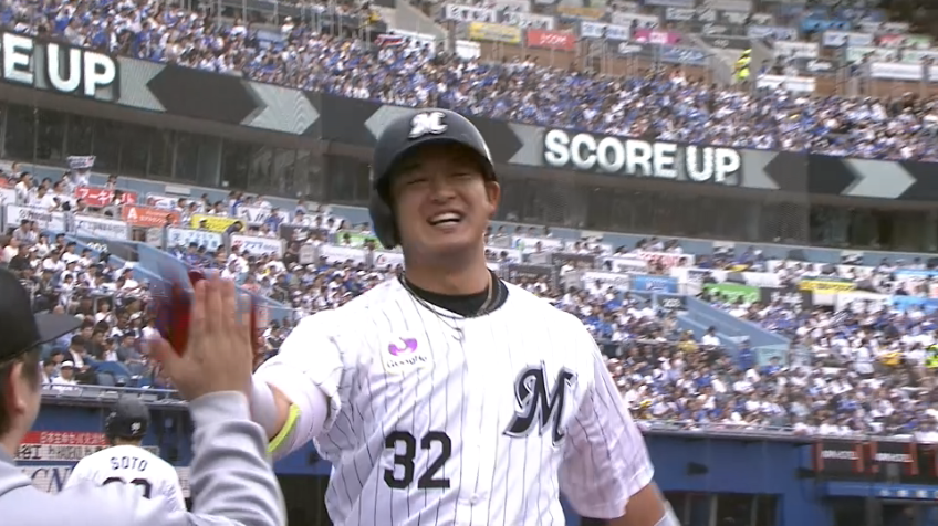 7回裏・M佐藤都志也 1か月振りの快音!! 左中間スタンドへのソロHRを放つ!!