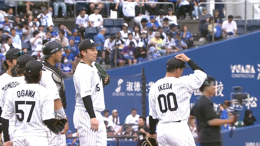 9回表・M横山陸人 最後は三振に抑える!! 22セーブ目を挙げ、試合終了!!