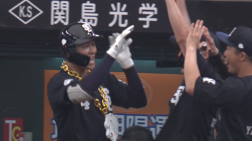 5回裏・L石井一成 均衡を破る先制ソロホームラン!!