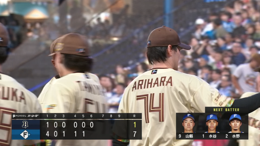 6回表・F有原航平 6回を1失点の宝石のような投球でプロ通算100勝目!!