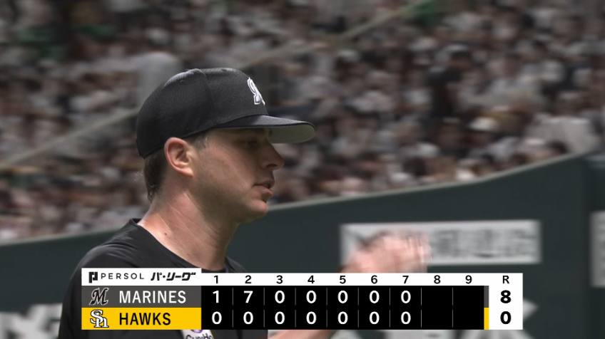7回裏・Mロング 7回104球無失点の好投で来日初勝利を挙げる!!