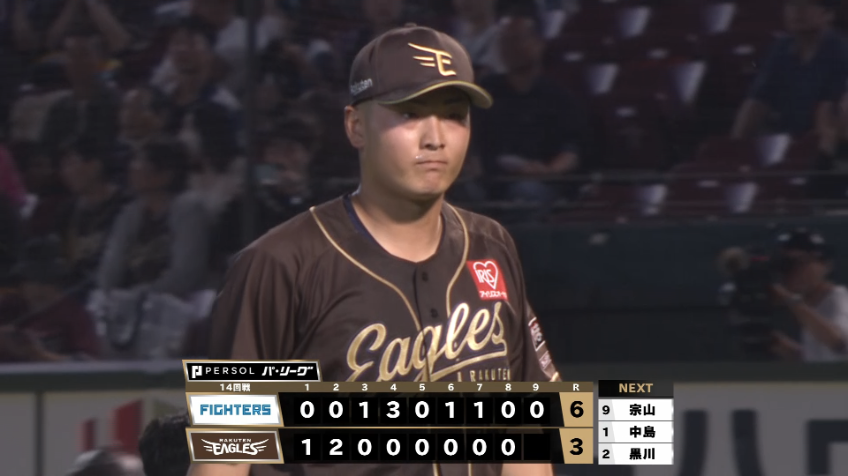9回表・E日當直喜 テンポよく3者凡退に抑える好リリーフ!!