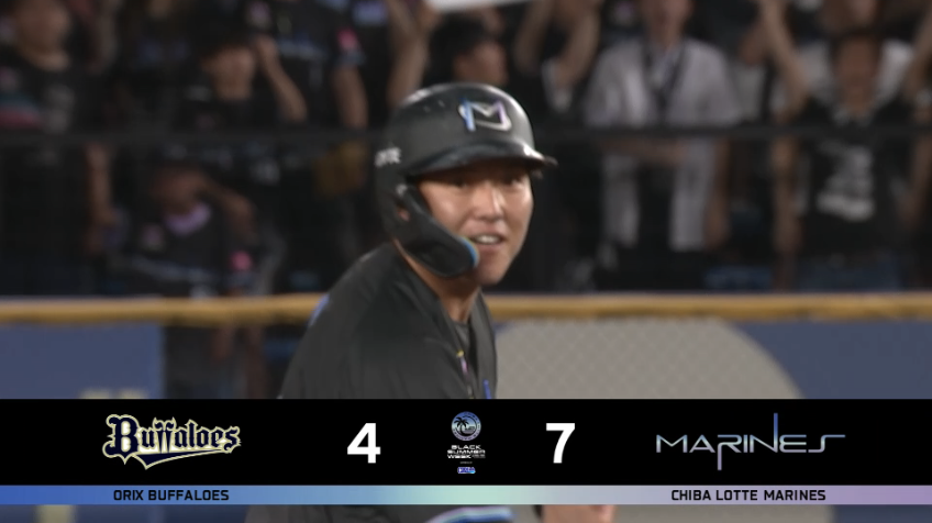8回裏・M安田尚憲 代打でタイムリー2ベースを放ち、追加点!!