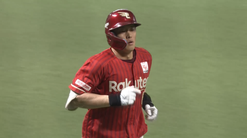 6回表・E辰己涼介 左中間へ同点のソロホームランを放つ!!