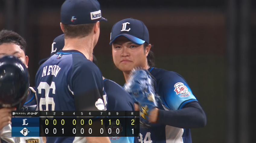 9回裏・L甲斐野央 2奪三振含む3者凡退に抑え試合を締める!!