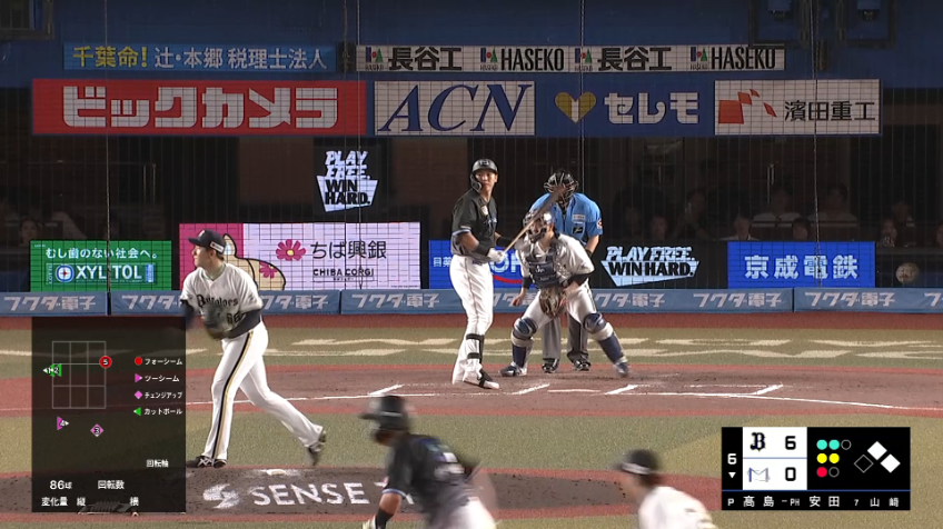 6回裏・B高島泰都 一塁ランナーを牽制アウトにする好プレー!!