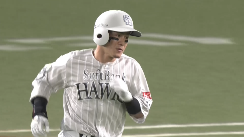 1回裏・H牧原大成 鋭い打球はスタンドへ!! 第2号3ランホームラン!!